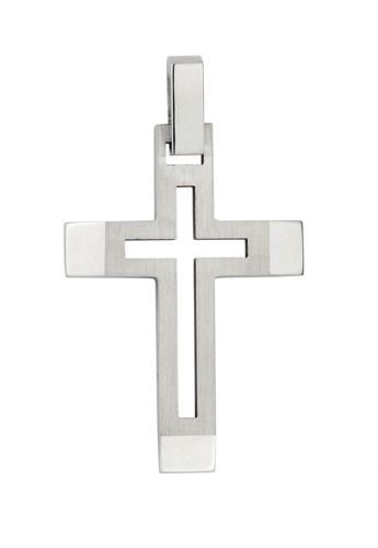 Edelstahlkreuz ausgestanztes Kreuz mit silberfarbener Kette